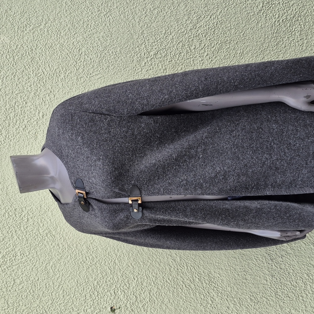 Moda Gray Women's Cardigan poncho cape with Buckle Detail